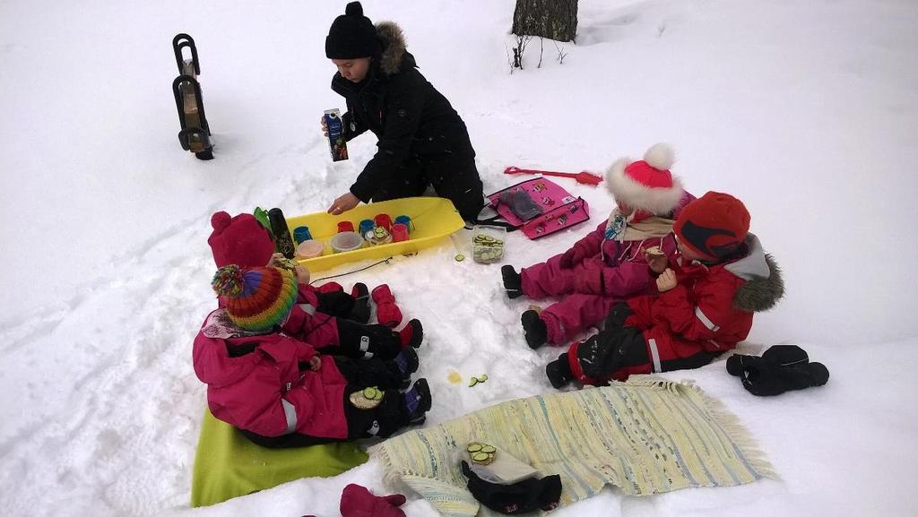 toteuttamaan saamelaisen kasvatuksen mukaista lapsilähtöistä pedagogiikkaa, jossa lapsi oppii muilta ryhmässä olevilta ja ympäristöstä, eikä ohjaaja ole ainoa opetuksen antaja.