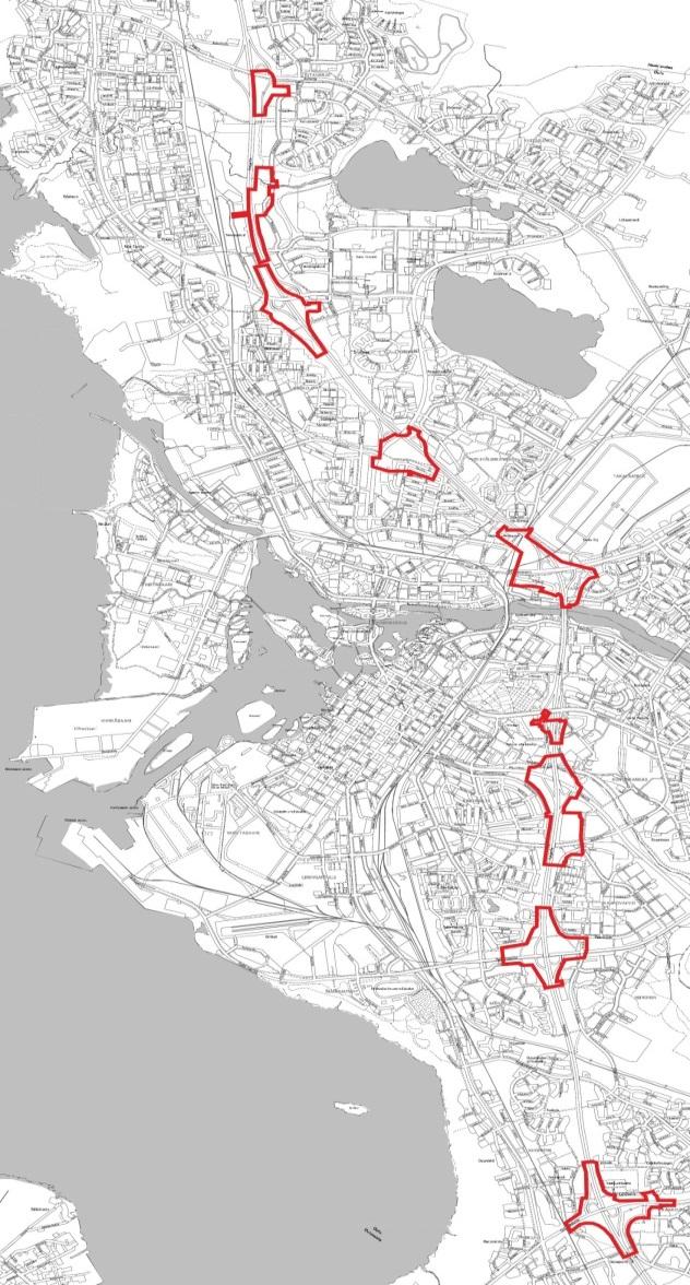 Raksilan, Peltolan, Värtön, Intiön, Laanilan, Välivainion, Puolivälikankaan, Iskon, Koskelan, Linnanmaan ja Ritaharjun kaupunginosien liikenne-, suojaviher-, lähivirkistys- ja