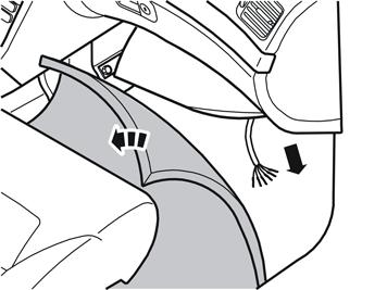 Jos autossa olevassa läpivientikumissa on tilaa useammille johtimille Leikkaa vapaan kumisuojuksen kärki pois ja vedä johdin matkustamoon.