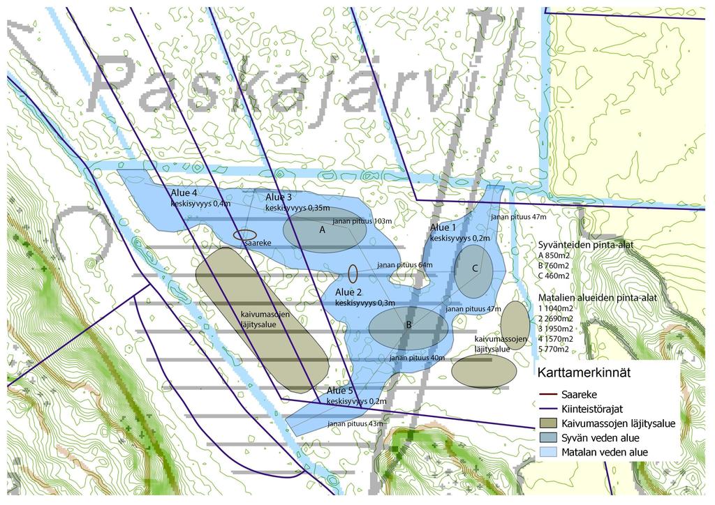 PASKAJÄRVEN KOSTEIKON ASEMAPIIRROS Lähdeaineisto: Maanmittauslaitokset