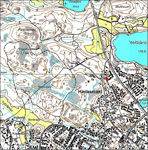 25 3. Hietasmäki, historiallinen rajamerkki Ote PerusCD:ltä 1:15 000