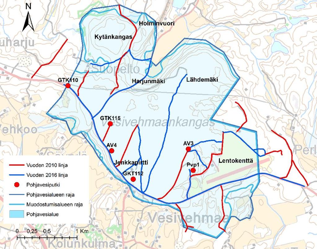 olla jopa 30 m (Mattsson et al. 2005). Tässä tutkimuksessa maatutkaluotaus toimi hyvin keskeisenä ja muita aineistoja yhdistävänä menetelmänä.
