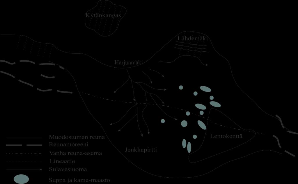 Kuva 16. Vesivehmaankankaan geomorfologinen kartta.
