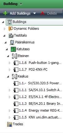 16 (37) 2.3.2 Lataaminen keskukseen Ennen kuin KNX-laitteita voidaan käyttää, täytyy ohjelma ladata laitteisiin.