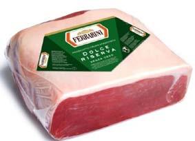 FE309 - Prosciutto Crudo Mattonella Neliskanttinen ilmakuivattu kinkku, valmiiksi leikattavassa muodossa FE100 - Prosciutto di