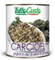 4 CP605 - Carciofi riliati Grillattuja artisokkia artisokka, aurinonkukkaöljy, laakerinlehti, persilja, mustapippuri, etikka, suola 1%, happamuudensäätöaine: sitruunahappo.