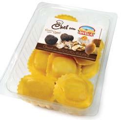 250 x 8 kpl dv323 - irasoli con tartufo e funhi Herkkusieni- ja tryffeliirasoli, tuore munapasta 250 x 8 kpl dv322 - ravioli alla zucca Kurpitsalla täytetyt raviolit, tuore munapasta.