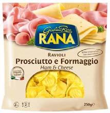 RA337 - Ravioli Prosciutto e Formaio Ravioli - kinkku ja juusto Ainekset: Täyte 51 %: keittokinkku 21 % (porsaanliha, suola,