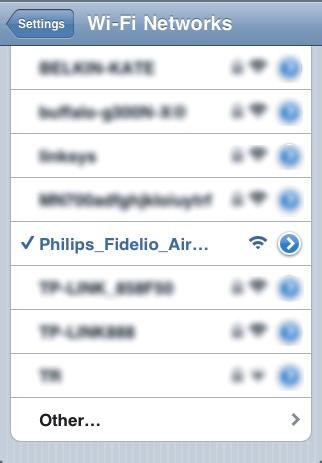 3 Odota, kunnes Wi-Fi-yhteys on muodostettu ipod touchiin/iphoneen/ ipadiin. ilmestyy ipod touchin/iphonen/ ipadin vasempaan yläkulmaan.