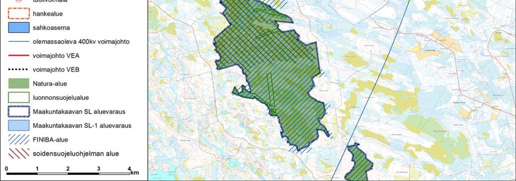 Natura-alue on merkitty kokonaisuudessaan luonnonsuojelualueeksi kaavamerkinnällä SL Pohjois-Pohjanmaan maakuntakaavan 1. vaihekaavassa.