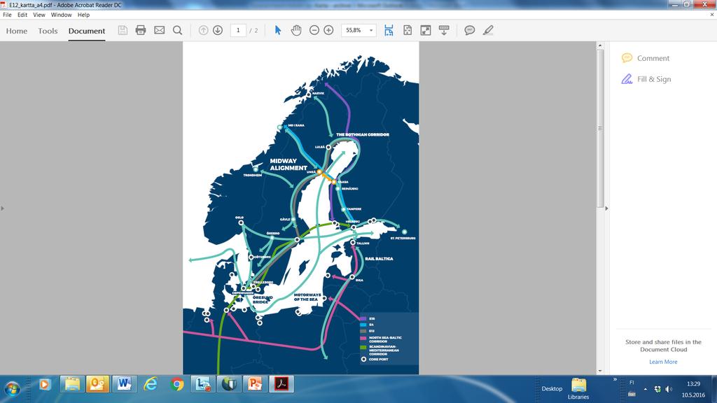 E12-väylän varrella toimivien