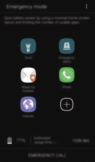 Perustoiminnot Hätätila Voit vähentää akkuvirran kulutusta kytkemällä laitteen hätätilaan. Jotkin sovellukset ja toiminnot ovat rajoitettuja.
