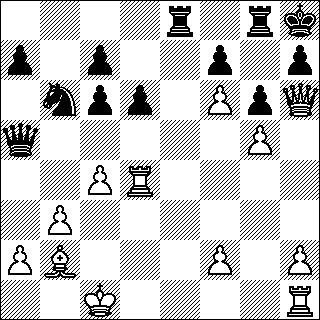 -29-23.Rb3 Lf2 24.Lc7 Rg5 25.Rd4 Rf3 26.Rf5 gf5 27.gf3 Te3 28.Tfb1 Tc2 29.Tb8 Kf7 30.Tab1 Tf3 31.T1b7 Lh4 32.Ld8 Kg6 33.Tb1 Th3 (0-1), Laine Kari Koistinen, 52. SM-turnaus. 6...De7 6...Rd5 7.c4 Lb4 8.