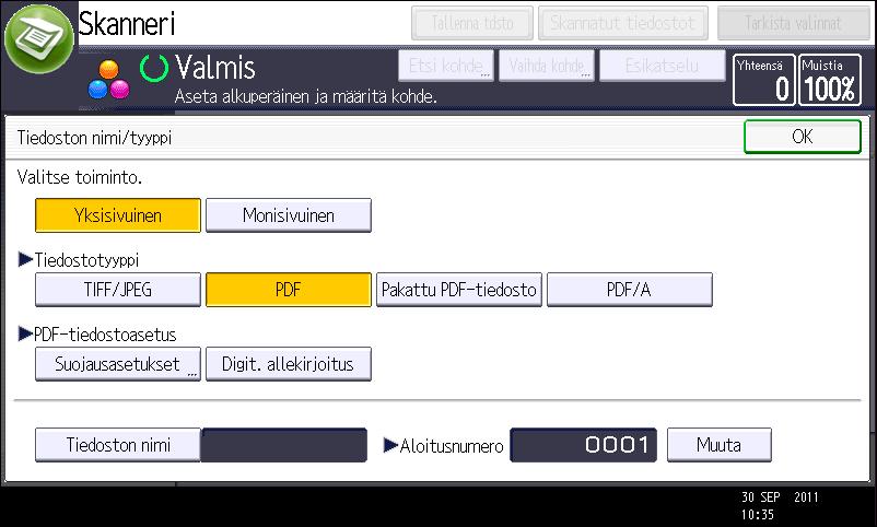 Tiedoston tyypin määrittäminen Tiedoston tyypin määrittäminen Tässä kerrotaan, miten lähetettävän tiedoston tiedostotyyppi määritellään.