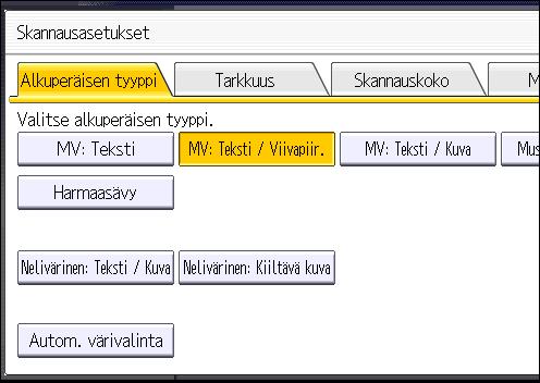 6. Skannaus Skannausasetusten määrittäminen 1. Paina [Skannausasetukset]. 2.