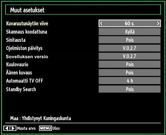 Lähdeasetusten konfigurointi Voit mahdollistaa tai lamauttaa valitut lähteen optiot. TV ei vaihda lamautetulle lähdeoptiolle, kun -painike on alaspainettuna.