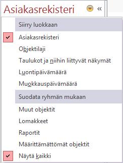 Palaa siirtymisruudun pikavalikon avulla Siirtymisasetukset (Navigation Options) -ikkunaan (kuva sivulla 217), jossa voit