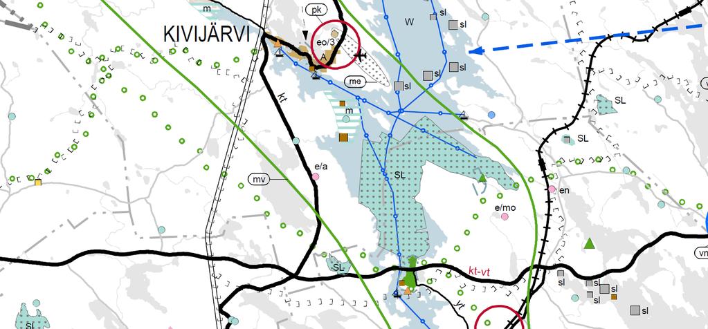 3 (9) Kuva 2 Ote Keski-Suomen maakuntakaavasta. Suunnittelualue on osoittettu kuvaan likimääräisesti punaisella nuolella.