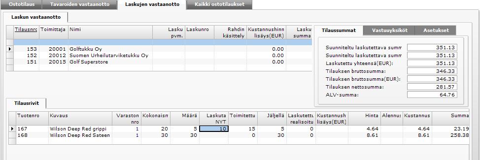 Vinkki! Voit tarkastella juuri muodostettua tositetta valinnalla Kirjanpito Tositteiden haku välilehti Toimittajatapahtumat.