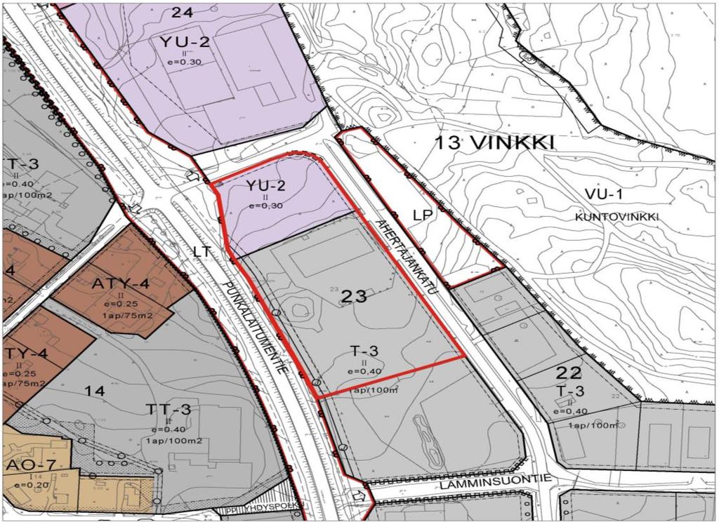 1 PERUS-JA TUNNISTETIEDOT 1.1 Tunnistetiedot Asemakaava koskee Sastamalan Vinkin kaupunginosan korttelin 23 tonttien 2-3 asemakaavan muuttamista.