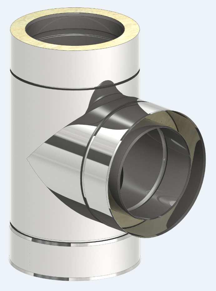 2.9.4. T-jakso DW 317 (, DW 11 ja DW 12) Asennettaessa piippu tulisijan taakse tai seinän ulkopuolelle, käytetään laitteen kytkemiseksi T-jaksoa liitoksineen.
