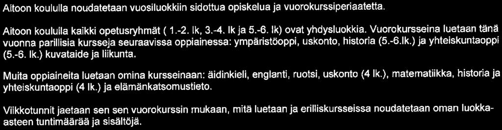 h/vko). Helander työskentelee tiistain ja keskiviikon osittain Kirkonkylän koululla.