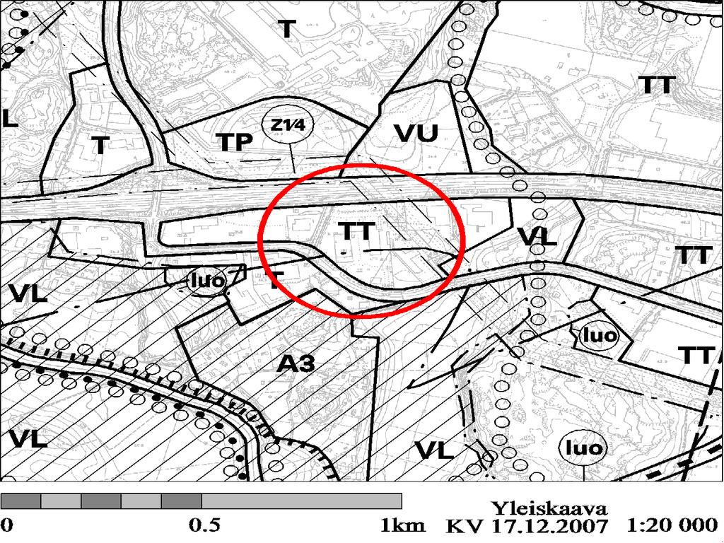 Yleiskaavassa alue on merkitty ympäristövaikutuksiltaan merkittävien