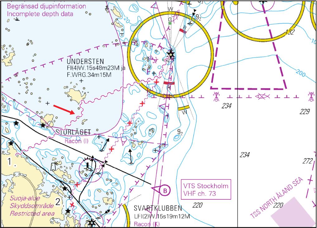 10 Ei merikartan mittakaavassa - Inte i sjökortets skala - Not to scale of chart (Ufs 482/9306.