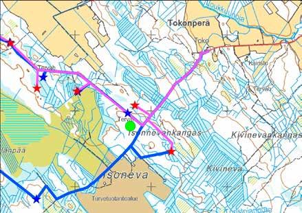 Koordinaatit: P: 7066802 I: 363726 gps-mittaus, pistemäinen pintahavainnointi Maastotiedot: Isonevan turvetuotantoalueen pohjoispuolisella matalalla tasaisella moreenikankaalla.