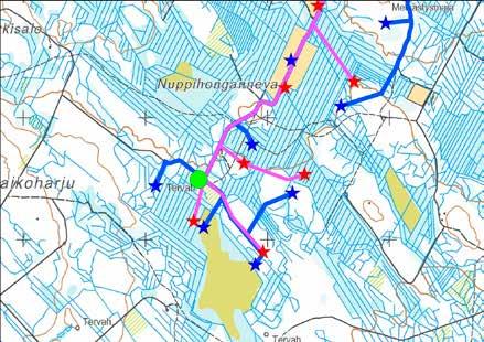 15 m halkaisijaltaan, halssi suuntautuu pohjoiseen tielle päin. Päällä kasvaa joitakin yli 50 cm rungon läpimitalta olevia mäntyjä. Vaikutusten arvio: Lähin tuulivoimala on suunnitteilla n.