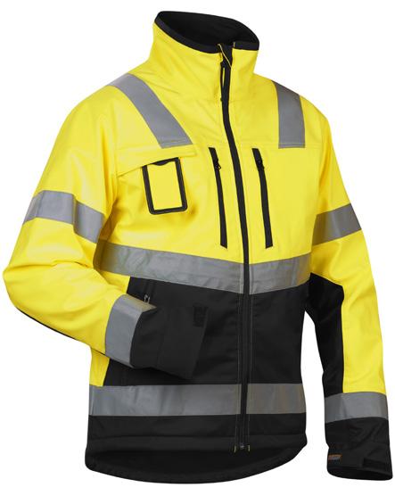 Todella pehmeä, tuulen- ja vedenpitävä highvis kuoritakki. Heijastimet on kiinnitetty painamalla mukavuuden lisäämiseksi.