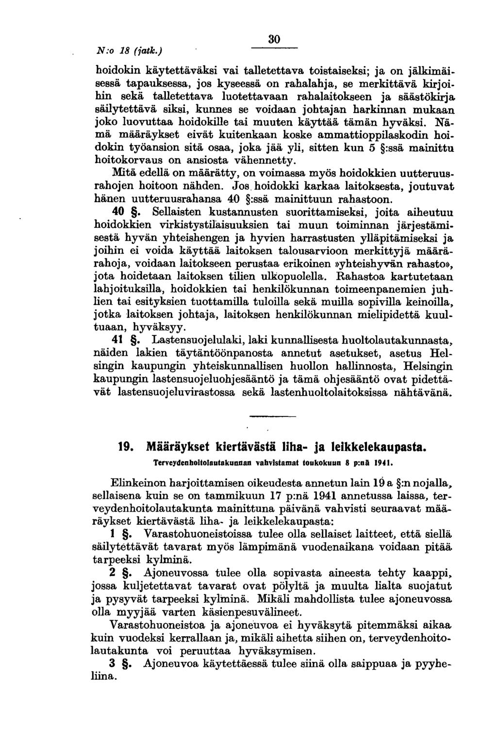 N:o 18 (jatk.