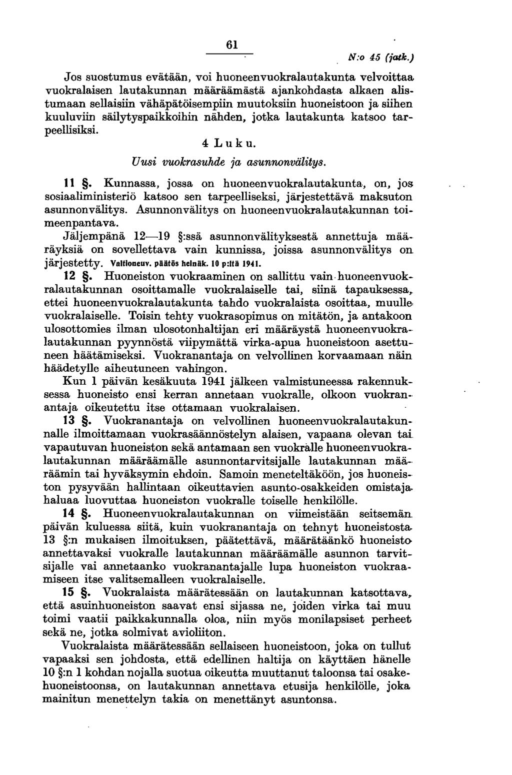 61 N:o 45 (jatk.