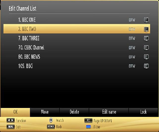 Using the Channel List Quick Menu Quick Settings menu allows you to access some options quickly.
