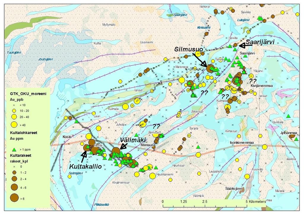 GEOLOGIAN TUTKIMUSKESKUS Kullaan Au-potentiaali 12 Kuva 8.