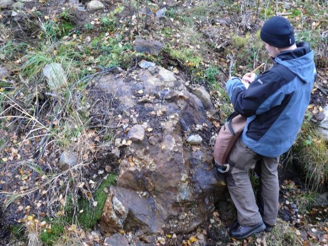 GEOLOGIAN TUTKIMUSKESKUS Kullaan Au-potentiaali 18 karkeaa osin lasimaista kvartsia. Ulkoisesti lohkareien kivilaji muistuttaa voimakkaasti uudelleenkiteytynyttä metacherttiä (mm.