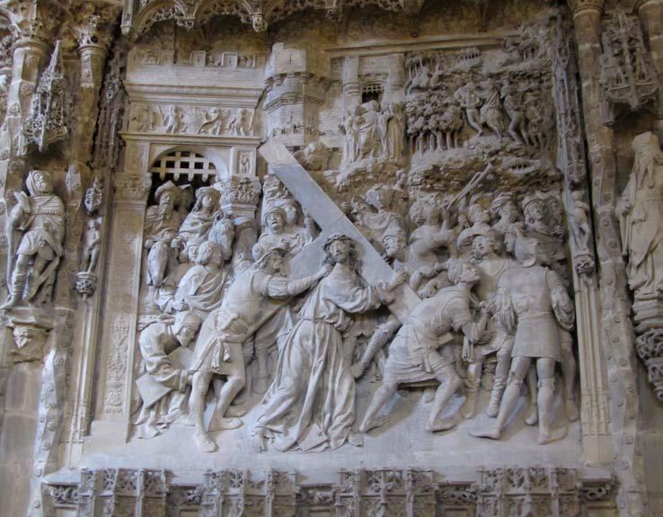 Yllä vasemmalla on yksi osa Felipe de Vigarnyn reliefisarjasta, peräisin