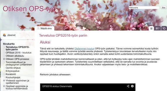 OPS-työ aloitettu OPS2016 aloitus