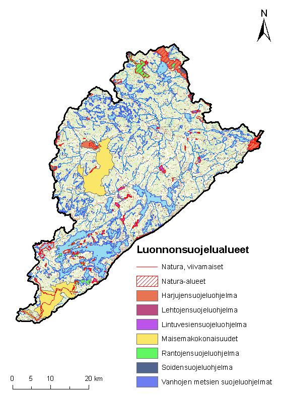 11 Affecto Finland Oy, Karttakeskus, Lupa L4659. SYKE, Metsähallitus, ELY-keskukset Kuva 6. Karjaanjoen valuma-alueen luonnonsuojelualueet.