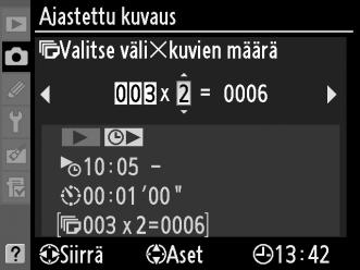 3 Valitse aloitusaika. Korosta tunnit tai minuutit painamalla 4 tai 2; muuta tunteja tai minuutteja painamalla 1 tai 3.