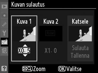 4 Vahvista korostettu kuva. Valitse korostettu kuva painamalla J, jolloin kamera palaa esikatselunäyttöön.