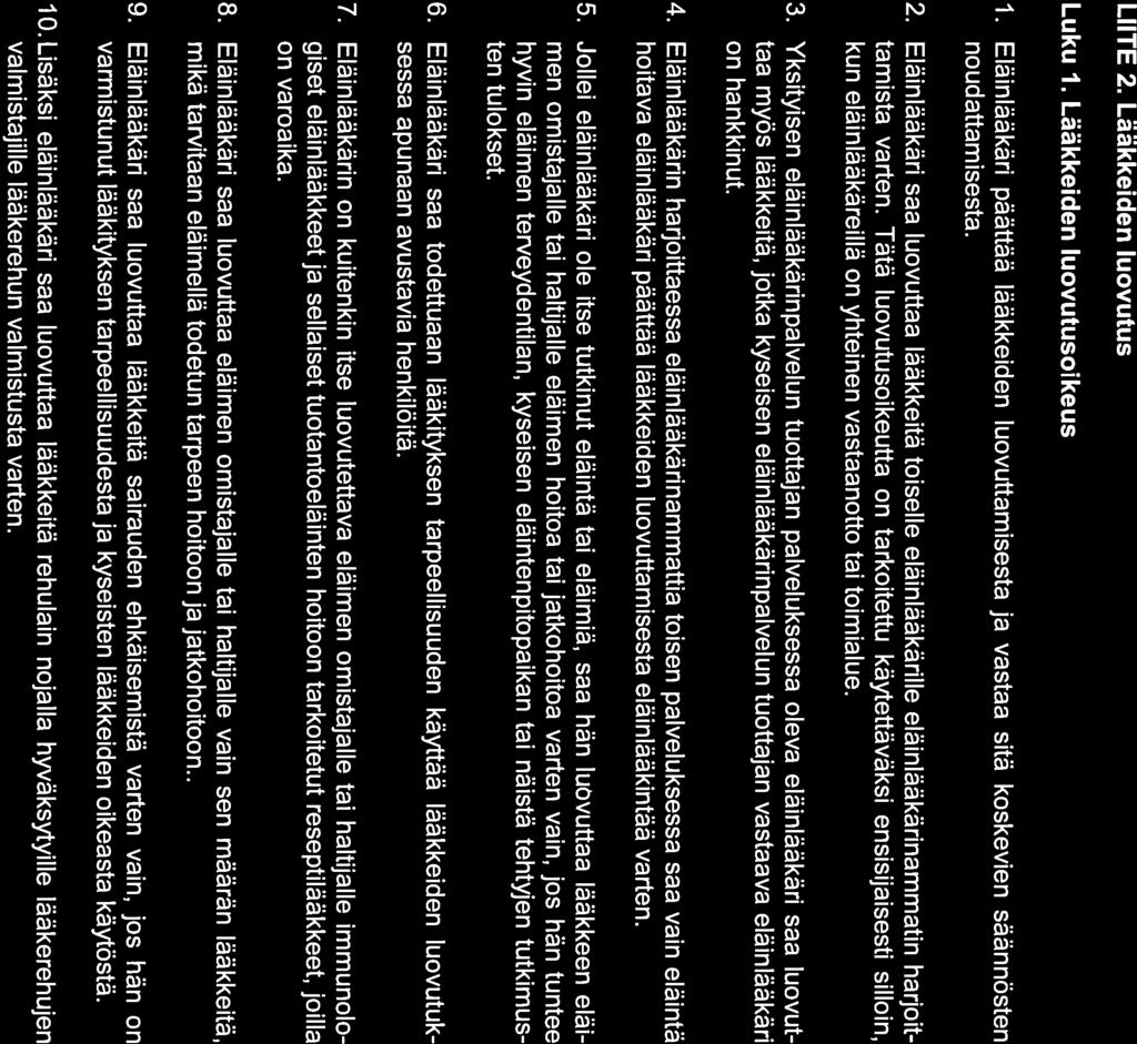 9 3. Ilman eläinlääketieteellisesti perusteltua syytä ei eläimelle saa käyttää samanaikaisesti useita suun kautta annettavia mikrobilääkevalmisteita. 4.