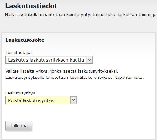 2.4 Rajoituksia ja poikkeustilanteita Laskutettavan yrityksen valitaan liittyy rajoituksia.