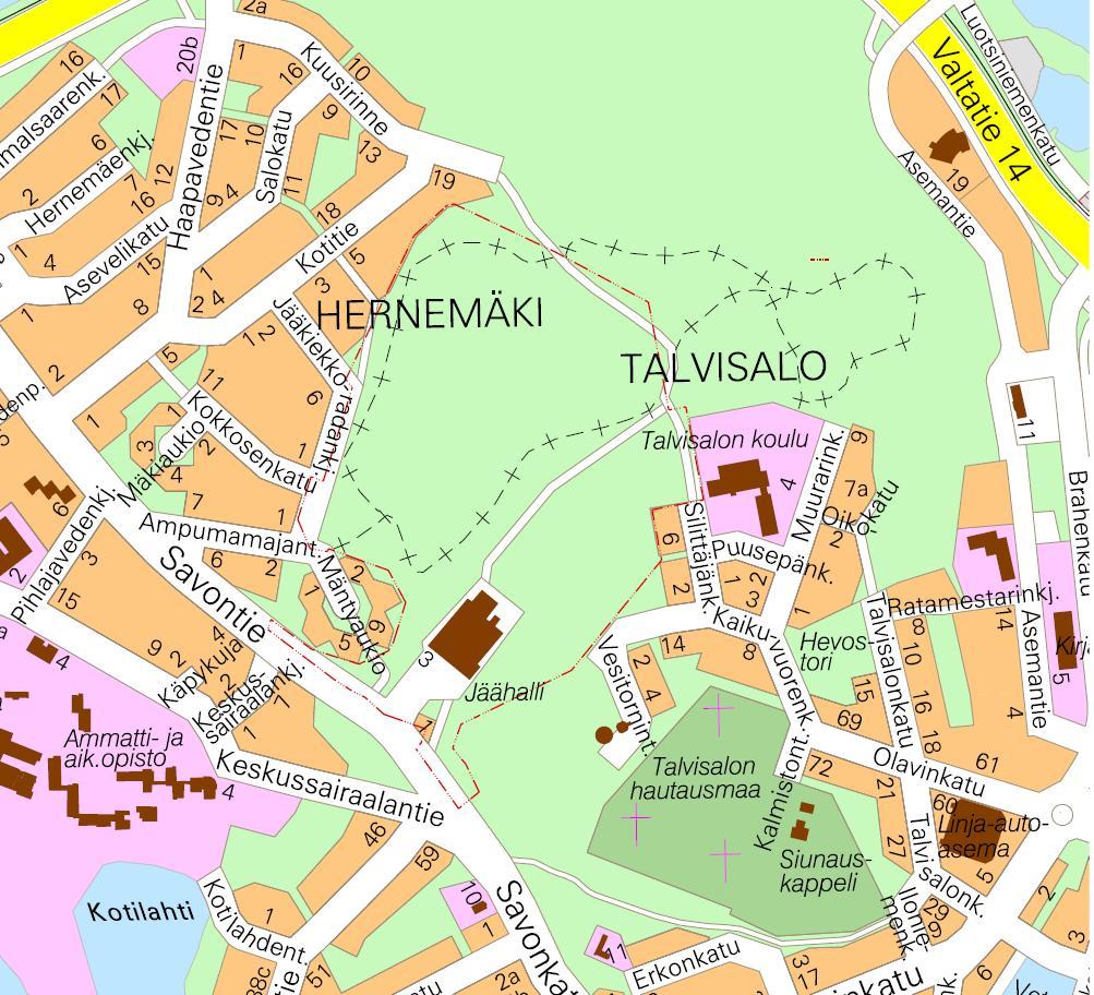13. KAUPUNGINOSA, HERNEMÄKI TALVISALON URHEILUALUEEN ASEMAKAAVA KAAVALUONNOS SELOSTUS KAAVAMUUTOSALUE Sijaintikartta 1 PERUS- JA TUNNISTETIEDOT 1.1. Tunnistetiedot ASEMAKAAVA/ASEMAKAAVAN MUUTOS/TONTTIJAKO: ALLEKIRJOITUS PVM.