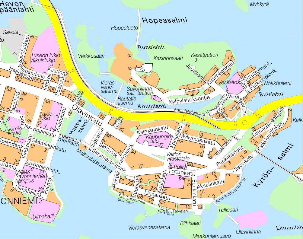 SAVONLINNAN KAUPUNKI, ASEMAKAAVAN SELOSTUS TARKASTAMONKATU 3 KAAVAMUUTOSALUE Sijaintikartta 1 PERUS- JA TUNNISTETIEDOT 1.1 Tunnistetiedot ASEMAKAAVA/ASEMAKAAVAN MUUTOS/TONTTIJAKO: ALLEKIRJOITUS PVM.