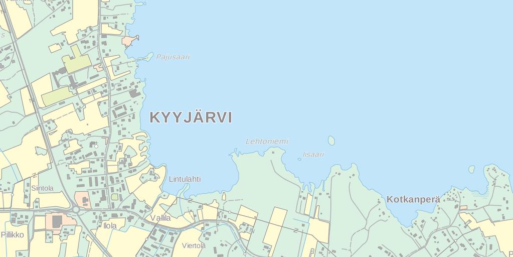 FCG SUUNNITTELU JA TEKNIIKKA OY Selostus 4 (20) 1.2 Kaava-alueiden sijainti Asemakaavamuutoskohde sijaitsee Kyyjärven kunnan keskusta-alueella.