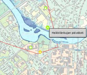 päiväkoteja 4 kpl huoltoasemia/polttoainevarastoja 4 kpl tietoliikenteen tukiasema (tarkastettava vahinkokorkeus) 2 kpl voimalaitoksia 6 kpl sairaalarakennuksia (osa samalla tontilla, sama periaate