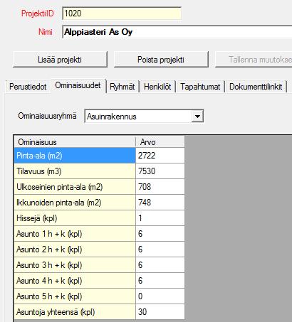 . Koska projektit voivat olla erityyppisiä, voidaan projekteissakin luoda dynaamisesti tarvittavia kenttiä.