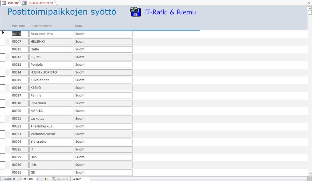 Lomakkeen muokkaaminen Lomaketta mukautat Arrange (Järjestä) -välilehden toiminnoilla Design View (Rakennenäkymä) -ikkunassa.