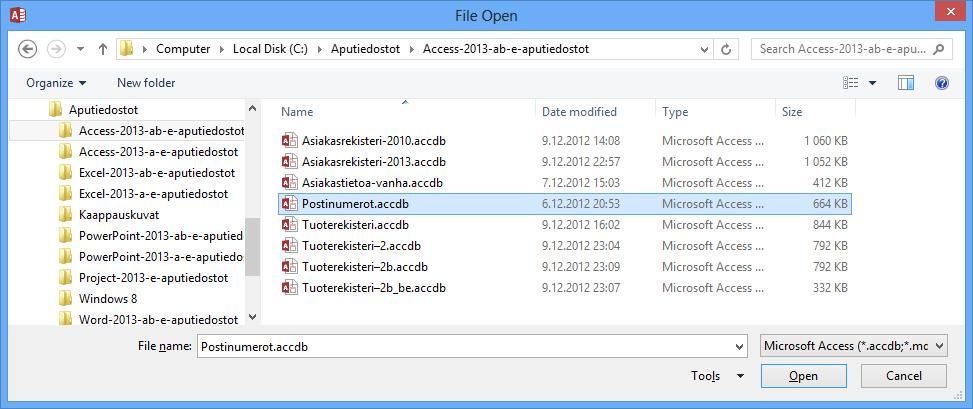 Kuva 261 File Open (Tiedoston avaaminen) - valintaikkuna Etsi
